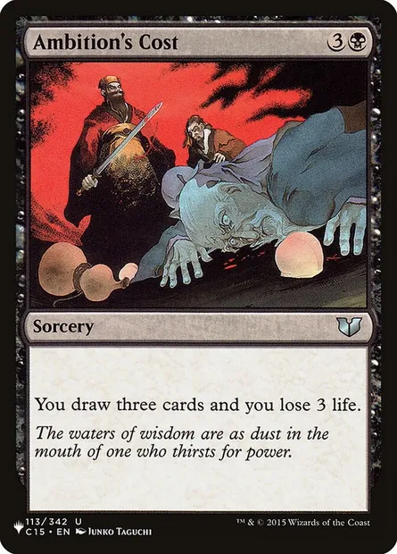 Ambition's Cost, Magic card PLST C15-113 — The List set