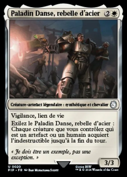 Paladin Danse, rebelle d'acier, carte Magic PIP 20 — extension Fallout