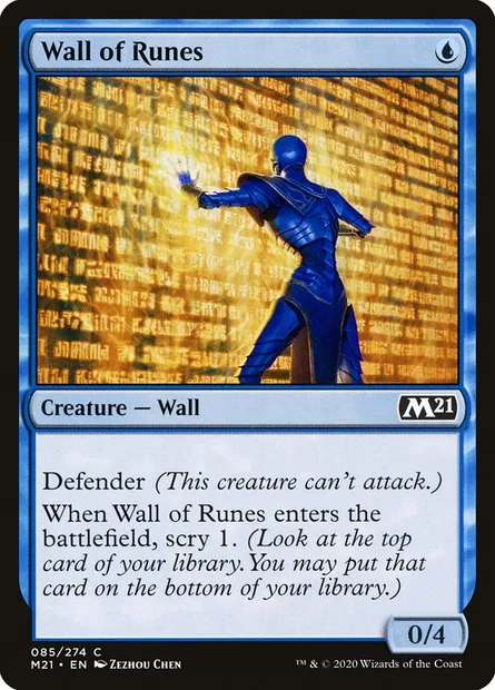 Wall of Runes, Magic card M21 85 — Core Set 2021 set