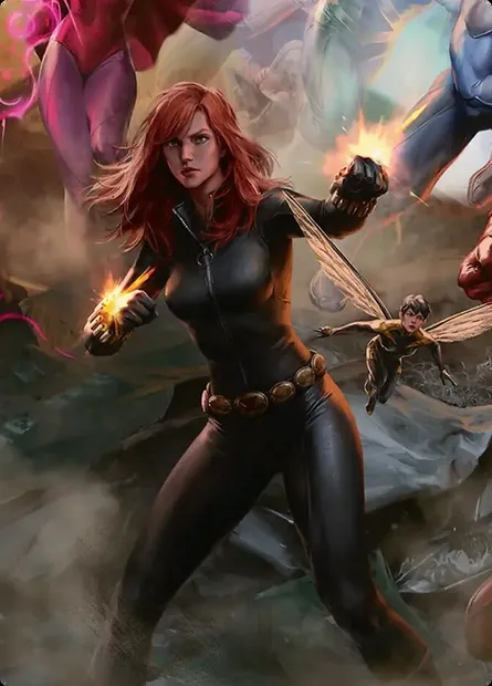 Black Widow, Intel Expert // Black Widow, Intel Expert, carte Magic AMSH 4b — extension Marvel Super Heroes Art Series