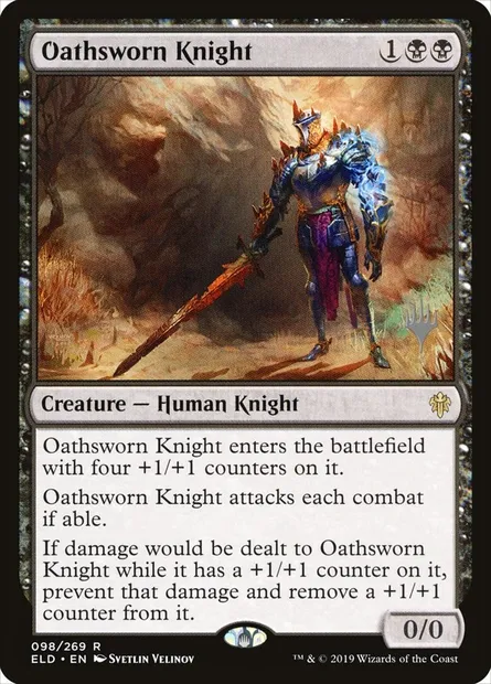Chevalier assermenté, carte Magic PELD 98p — extension Throne of Eldraine Promos