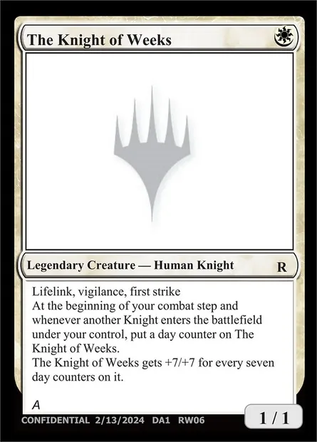 The Knight of Weeks, carte Magic UNK RW06 — extension Unknown Event