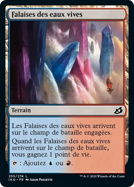 Falaises des eaux vives, carte Magic IKO 255 — extension Ikoria: Lair of Behemoths