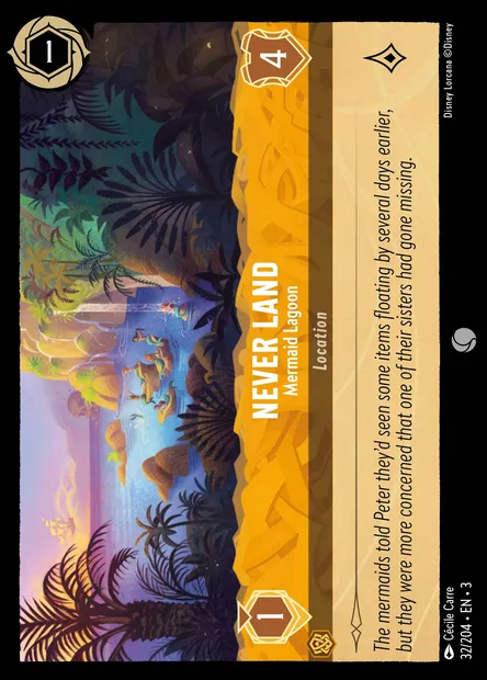Never Land - Mermaid Lagoon, Disney Lorcana card CH3-032 — Into the Inklands set