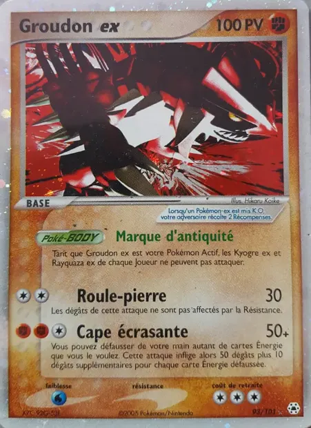 Groudon ex, carte Pokémon HL 93 — extension EX Légendes Oubliées