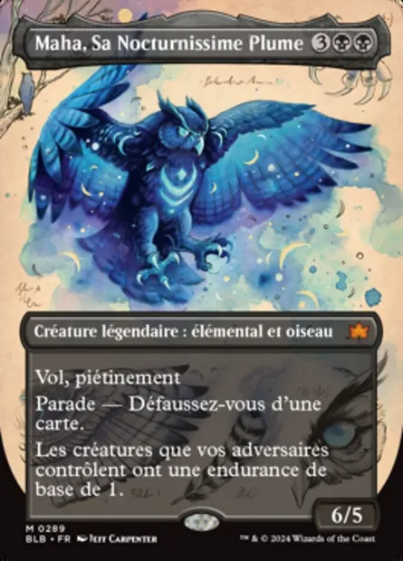 Maha, Sa Nocturnissime Plume, carte Magic BLB 289 — extension Bloomburrow