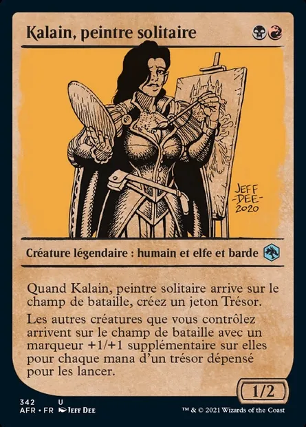 Kalain, peintre solitaire, carte Magic AFR 342 — extension Forgotten Realms: Aventures dans les Royaumes Oubliés