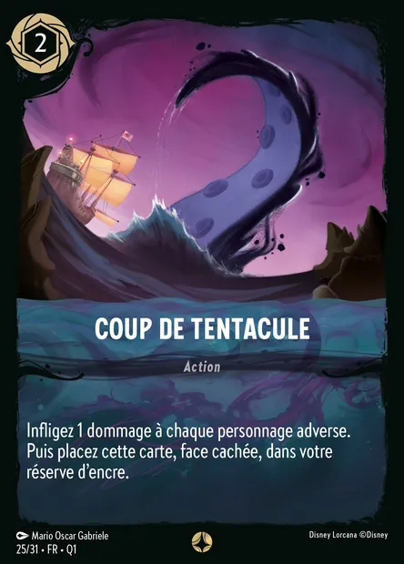 Coup de Tentacule, carte Disney Lorcana Q1-025 — extension Quête des Illumineurs - Menace des profondeurs