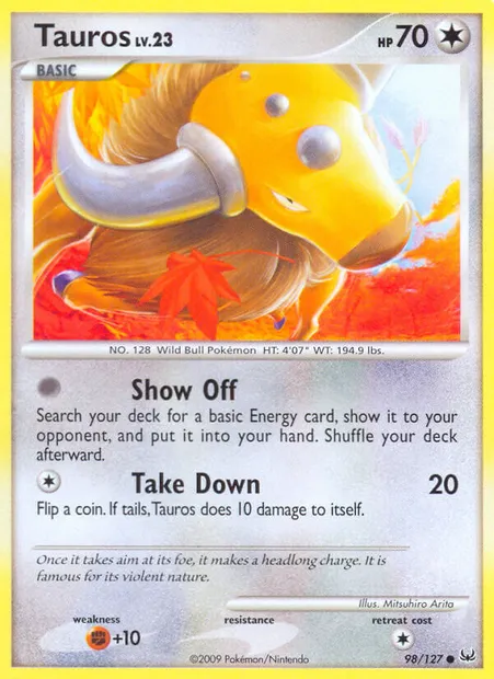 Tauros, Pokémon card PL 98 — Platinum set