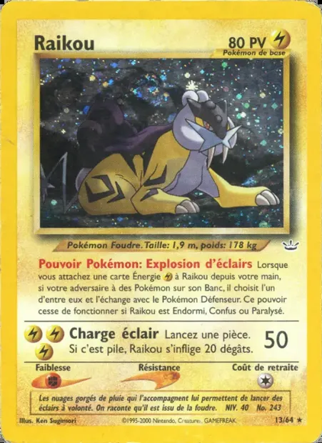 Raikou, carte Pokémon NR 13 — extension Neo Revelation