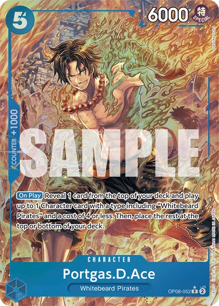 Portgas.D.Ace, One Piece card OP08-052 — TWO LEGENDS set