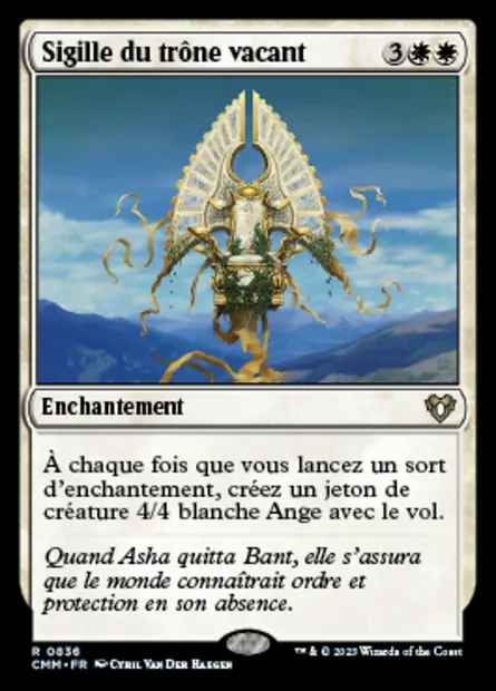 Sigille du trône vacant, carte Magic CMM 836 — extension Commander Masters