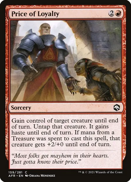 Price of Loyalty, Magic card AFR 159 — Adventures in the Forgotten Realms set
