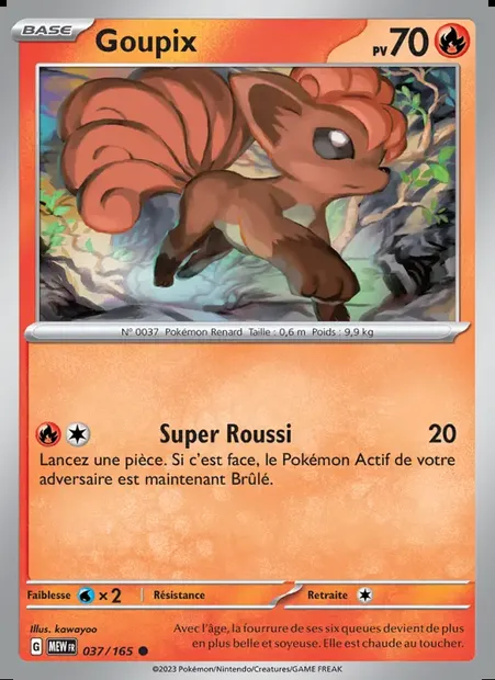 Goupix, carte Pokémon MEW 037 — extension 151