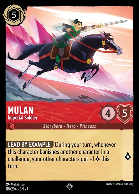 Mulan - Imperial Soldier, Disney Lorcana card CH1-118 — The First Chapter set