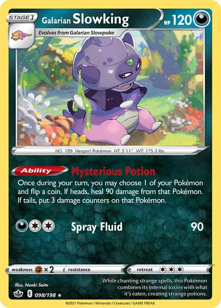 Galarian Slowking, Pokémon card CRE 98 — Chilling Reign set