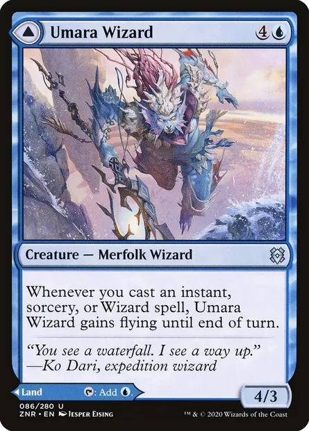 Umara Wizard // Umara Skyfalls, Magic card ZNR 86 — Zendikar Rising set