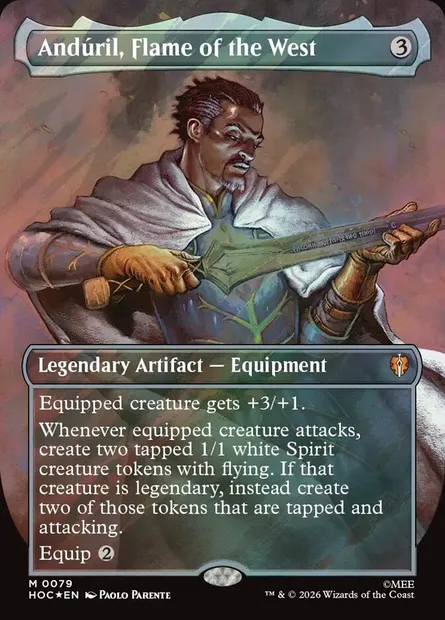 Andúril, Flame of the West, Magic card HOC 79 — The Hobbit Eternal set