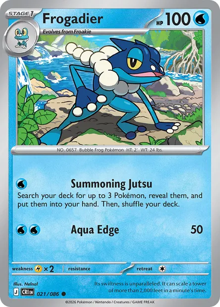 Frogadier, Pokémon card CRI 021 — Chaos Rising set