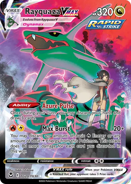 Rayquaza VMAX, Pokémon card SIT TG20 — Silver Tempest set
