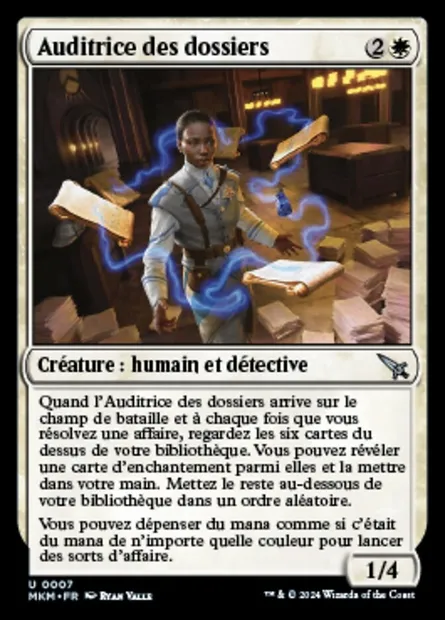 Auditrice des dossiers, carte Magic MKM 7 — extension Murders at Karlov Manor