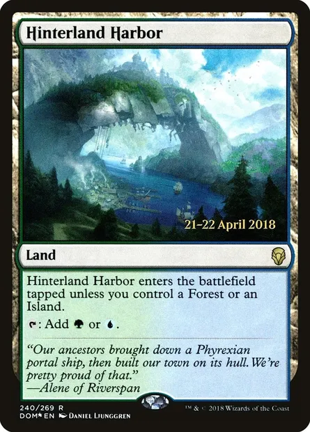 Hinterland Harbor, Magic card PDOM 240s — Dominaria Promos set