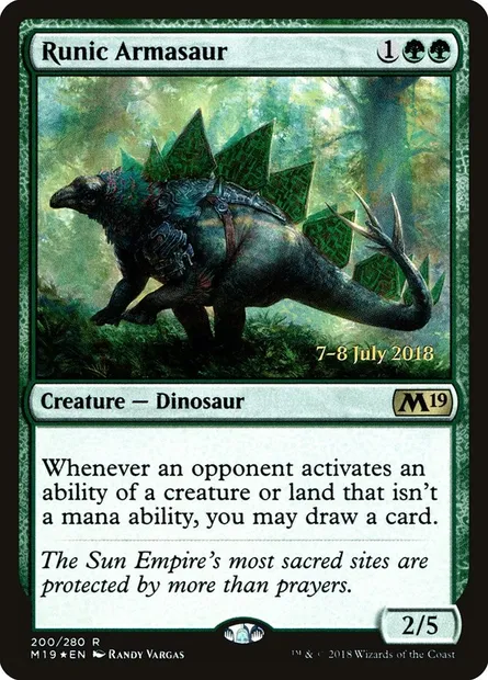 Runic Armasaur, Magic card PM19 200s — Core Set 2019 Promos set