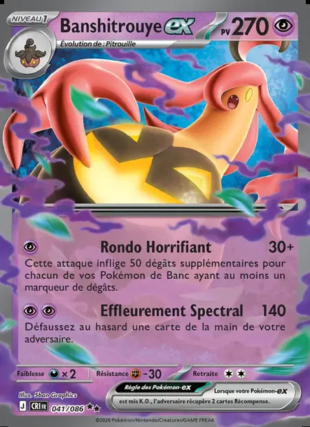 Banshitrouye-ex, carte Pokémon CRI 041 — extension Chaos Ascendant