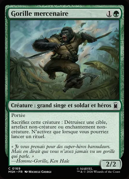 Gorille mercenaire, carte Magic MSH 169 — extension Marvel Super Heroes