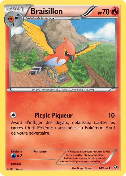 Braisillon, carte Pokémon ROS 14 — extension Ciel Rugissant
