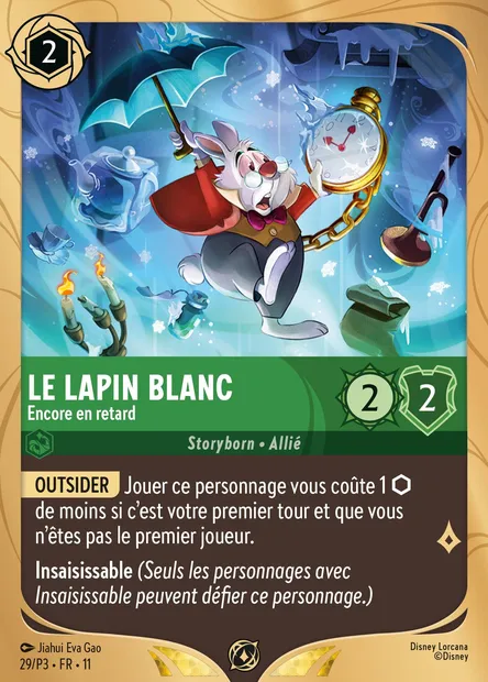 Le lapin blanc - Encore en retard, carte Disney Lorcana P3-029 — extension P3