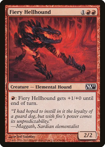 Fiery Hellhound, Magic card M11 136 — Magic 2011 set