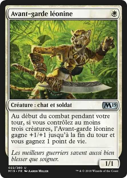 Avant-garde léonine, carte Magic M19 22 — extension Core Set 2019