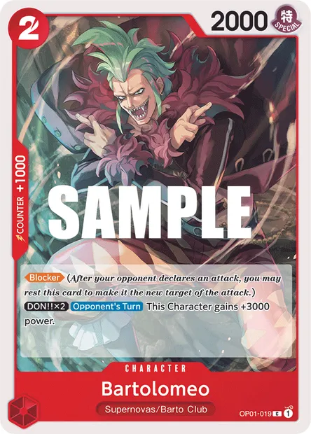 Bartolomeo, carte One Piece OP01-019 — extension ROMANCE DAWN
