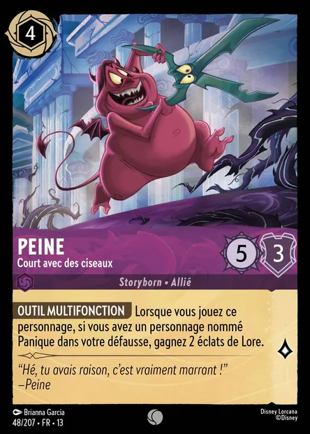 Peine - Court avec des ciseaux, carte Disney Lorcana CH13-048 — extension Invasion Epineuse!