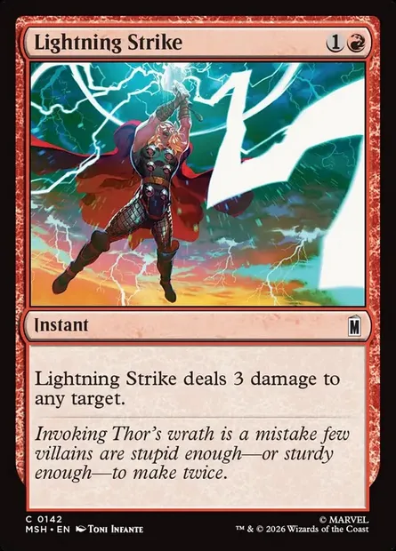 Lightning Strike, Magic card MSH 142 — Marvel Super Heroes set
