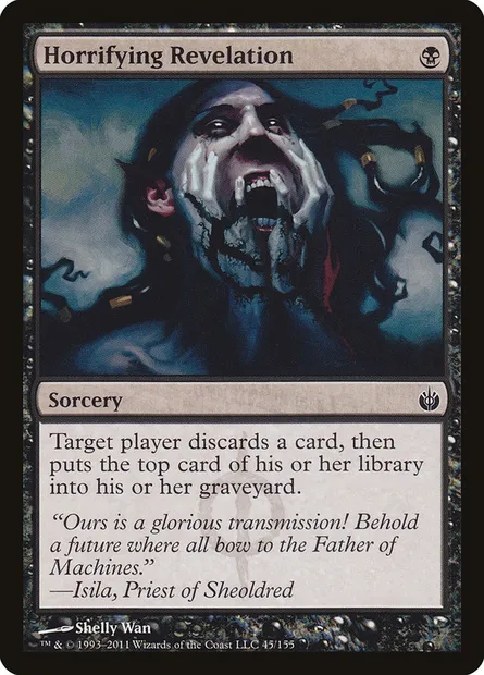 Horrifying Revelation, Magic card MBS 45 — Mirrodin Besieged set