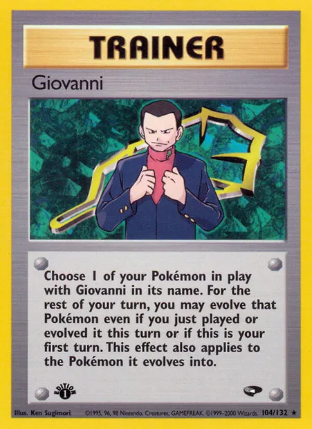 Giovanni, Pokémon card GC 104 — Gym Challenge set