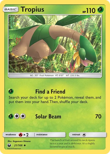 Tropius, Pokémon card CES 21 — Celestial Storm set