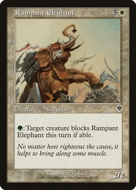 Éléphant déchaîné, carte Magic INV 28 — extension Invasion
