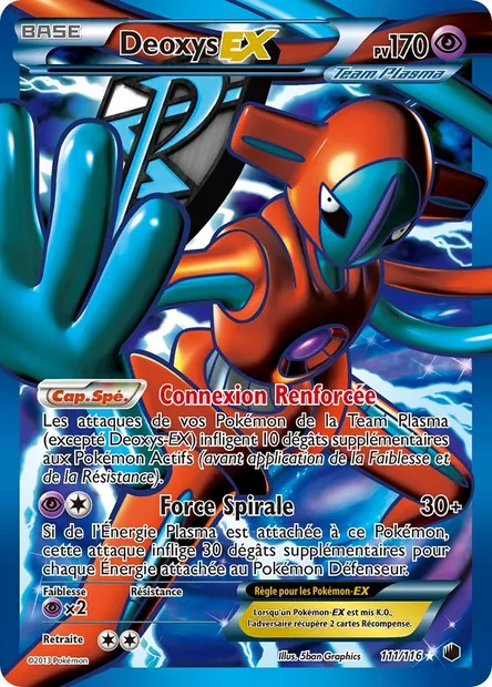 Deoxys-EX, carte Pokémon PLF 111 — extension Glaciation Plasma