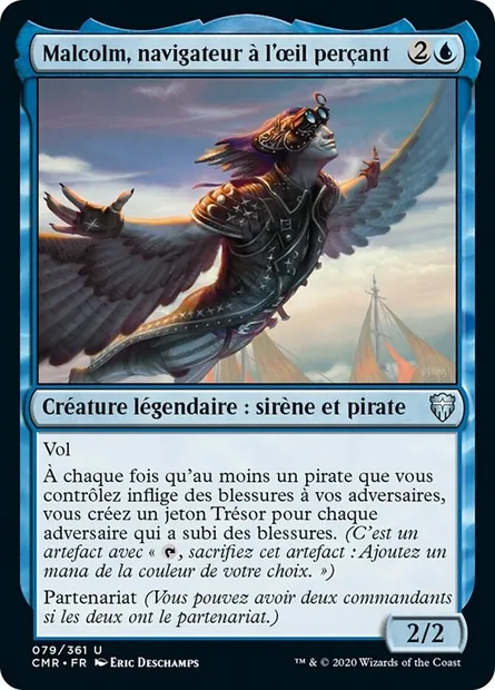 Malcolm, navigateur à l'œil perçant, carte Magic CMR 79 — extension Commander Legends