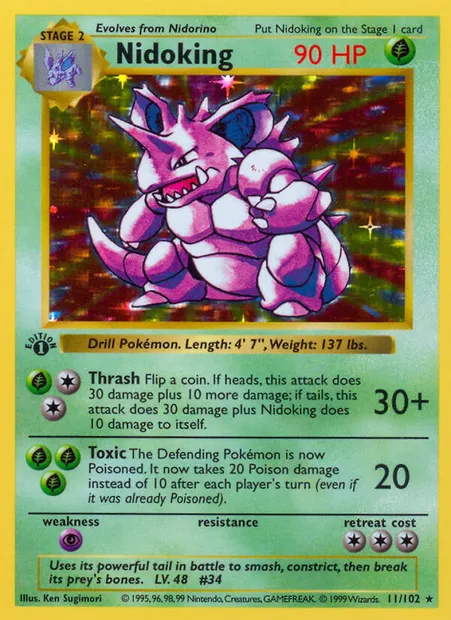 Nidoking, Pokémon card BS 11 — Base Set set