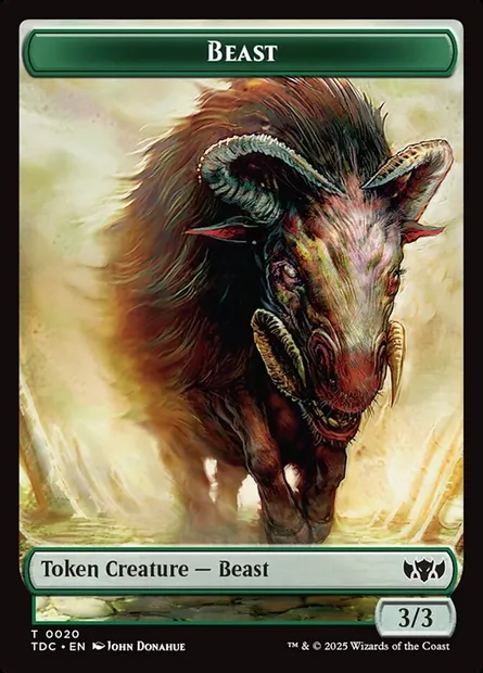 Beast, Magic card TTDC 20 — Tarkir: Dragonstorm Commander Tokens set