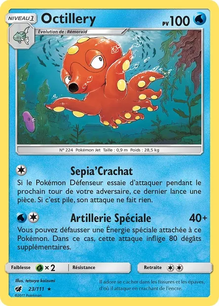 Octillery, carte Pokémon CIN 23 — extension Invasion Carmin