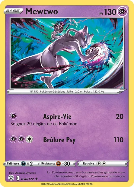Mewtwo, carte Pokémon BRS 056 — extension Stars Étincelantes