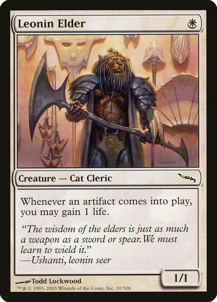 Leonin Elder, Magic card MRD 10 — Mirrodin set