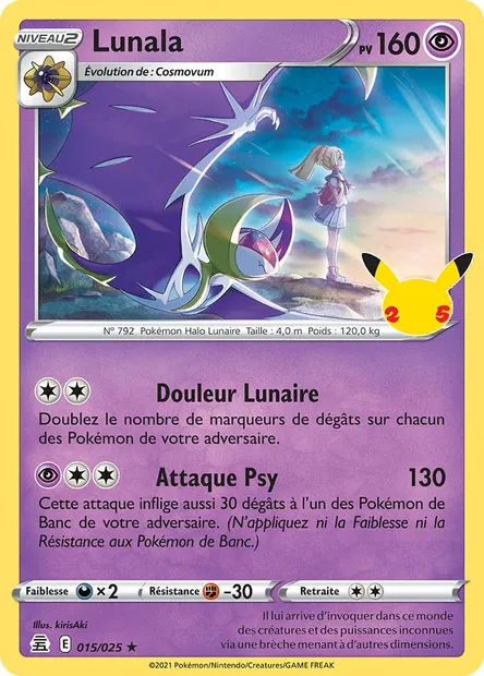 Lunala, carte Pokémon CEL 15 — extension Célébrations