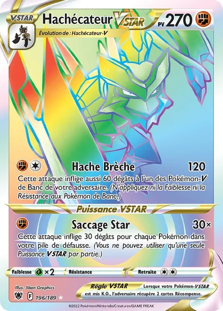 Hachécateur VSTAR, carte Pokémon ASR 196 — extension Astres Radieux