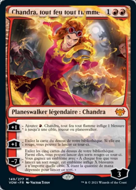 Chandra, tout feu tout flamme, carte Magic VOW 149 — extension Innistrad : noce écarlate